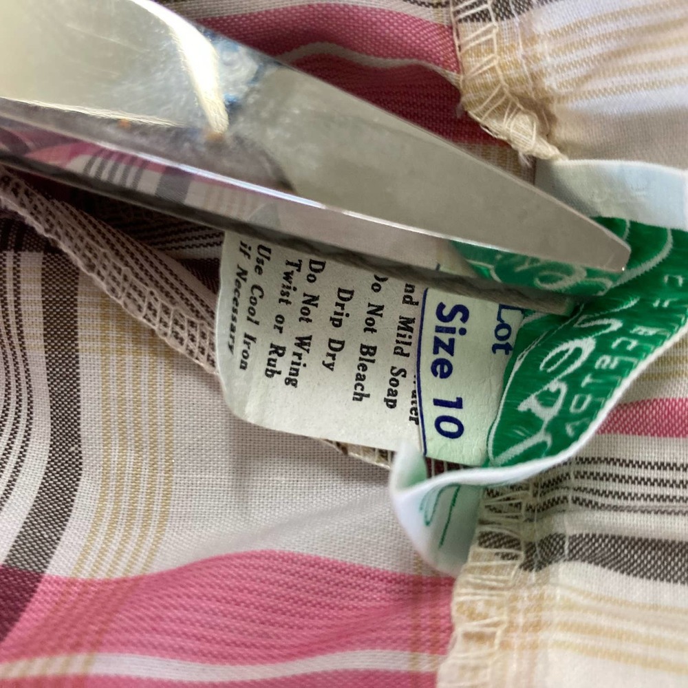Vintage 70s Pink Plaid Tartan High Rise‎ Wide Leg Flare Pants // Size 10 Medium - Picture 7 of 7